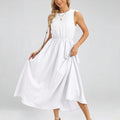 Polka Dot Print Belted Sundress, Vintage Sleeveless Holiday Date Party and Everyday Fashion Versatile Women's Clothing