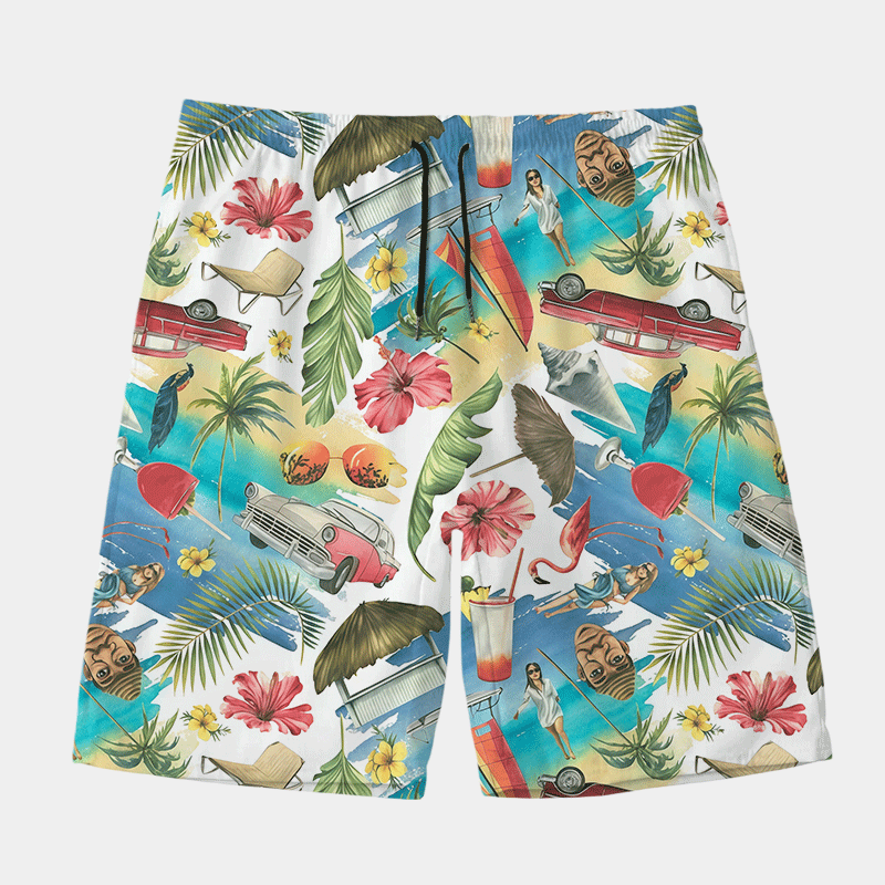 All-Over Print Men's Casual Short Pants