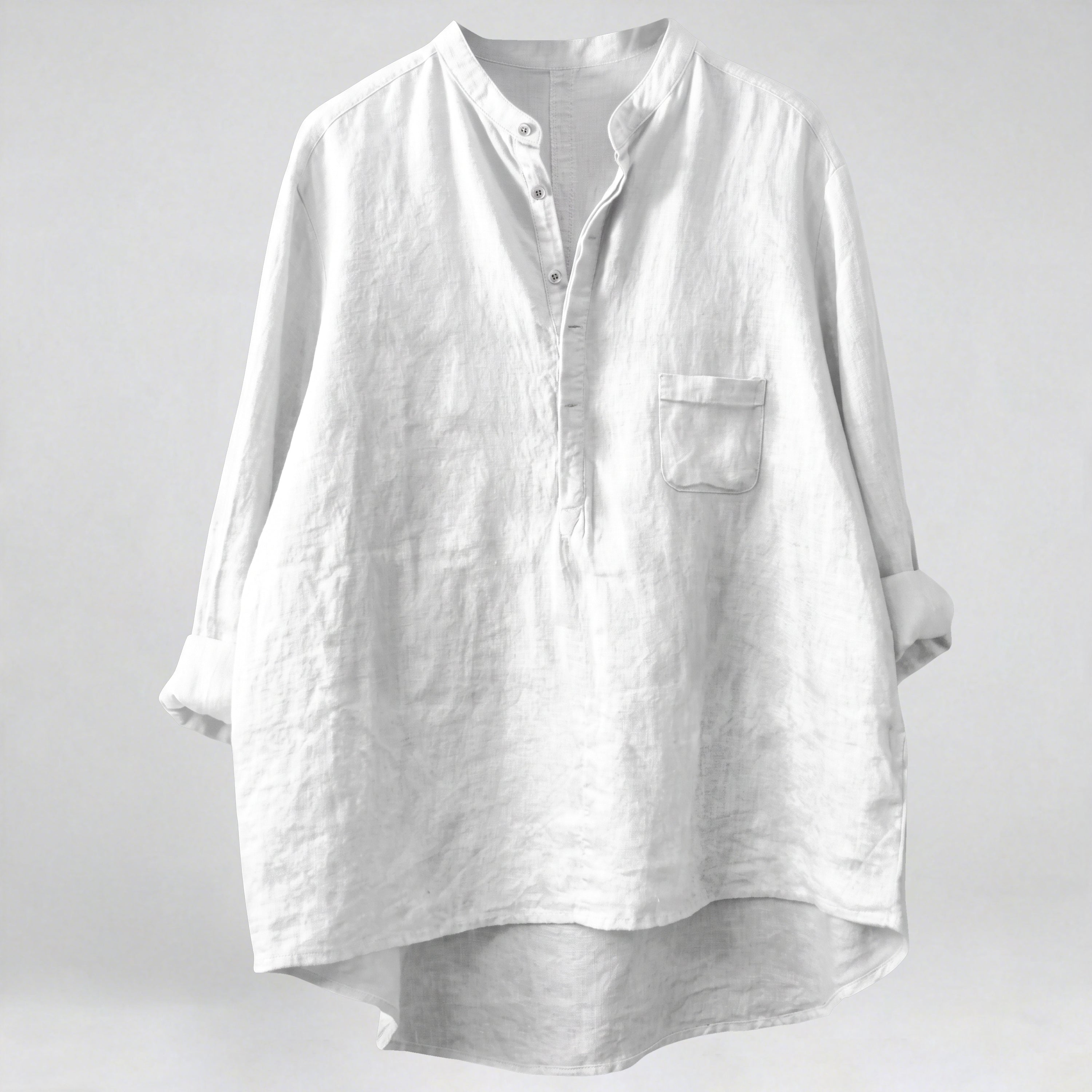 Elegant Women's Shirt Made of Cotton and Linen 3/4 Long Sleeve Blouse Clothing Plus Sizes T-Shirt Blouses Breathable Plain Tunic Tops Basic