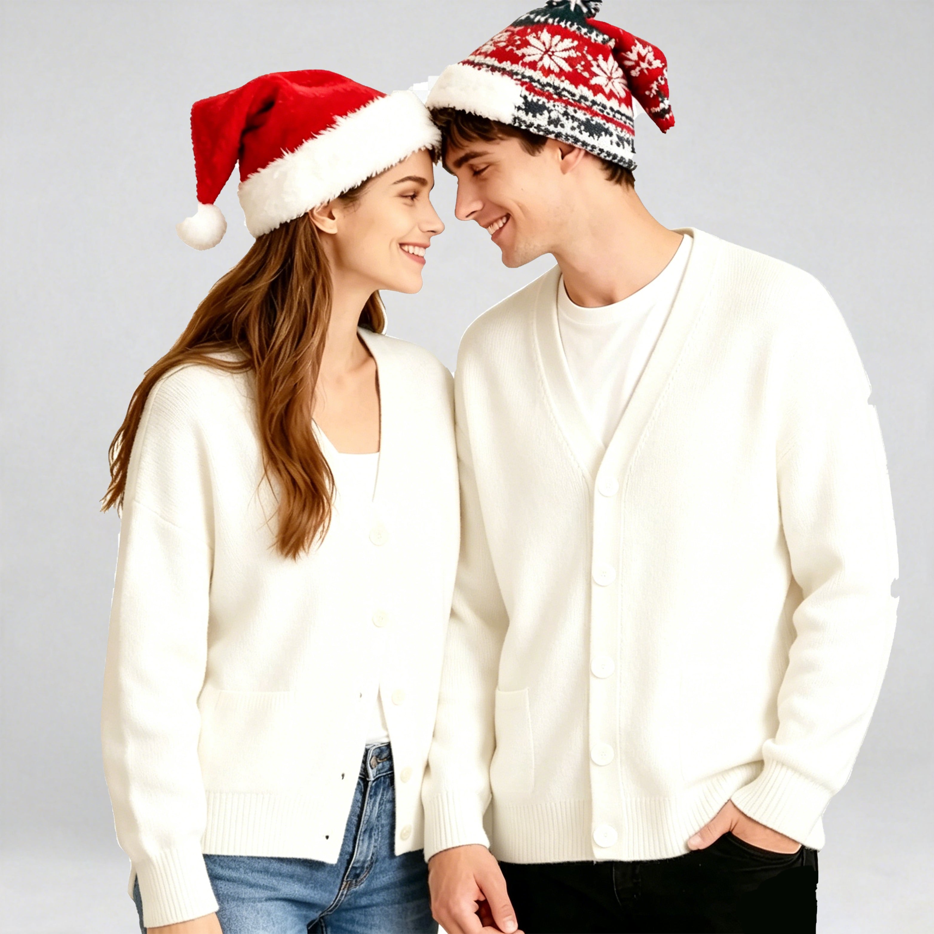 Personalized Christmas Cardigan Sweater With Face & Name: Custom Pet Photo Couple Ugly Cardigan