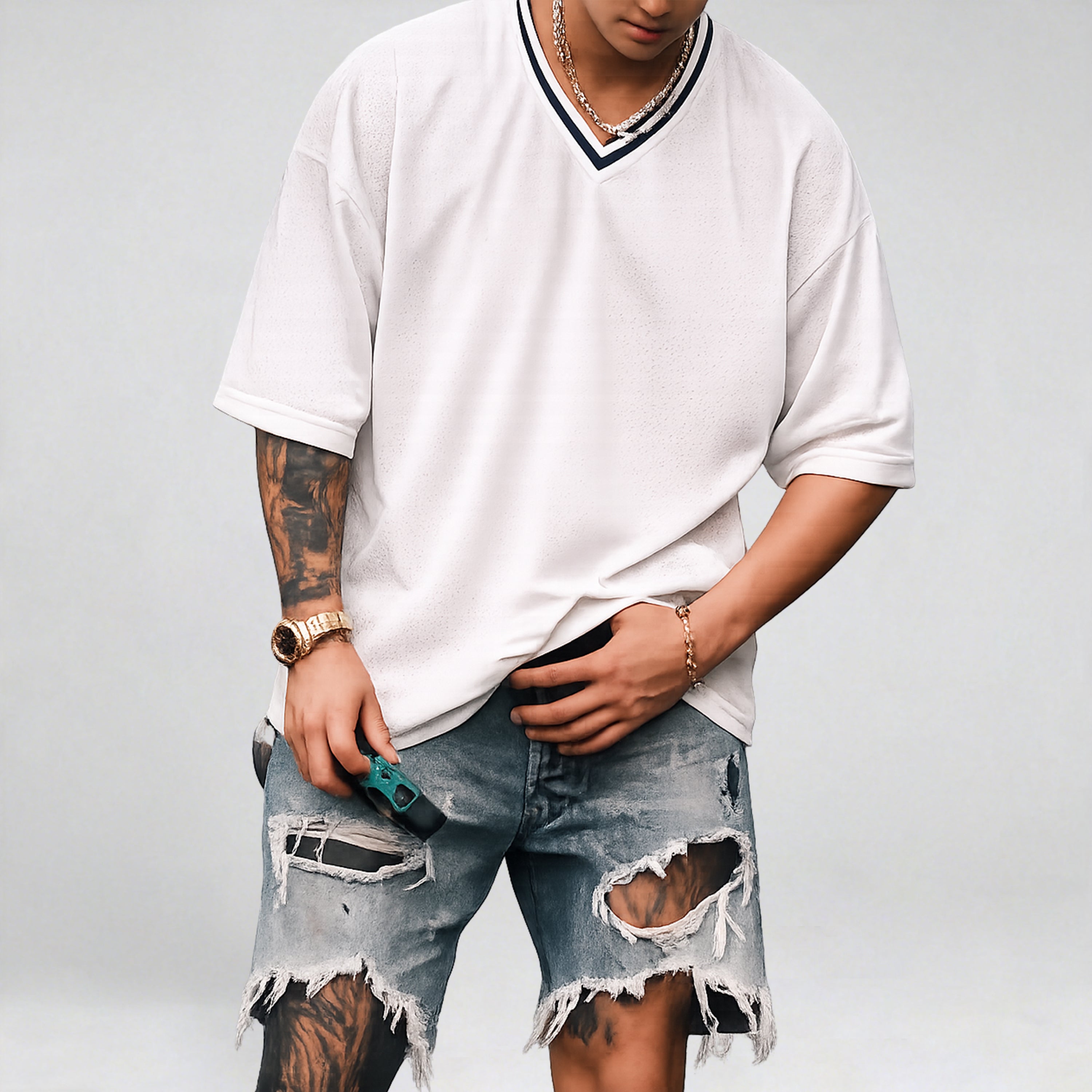 Men'S Mesh Panel Short-Sleeve Sports T-Shirt, Styled Like an American Football Jersey, Lightweight And Breathable Athletic Top