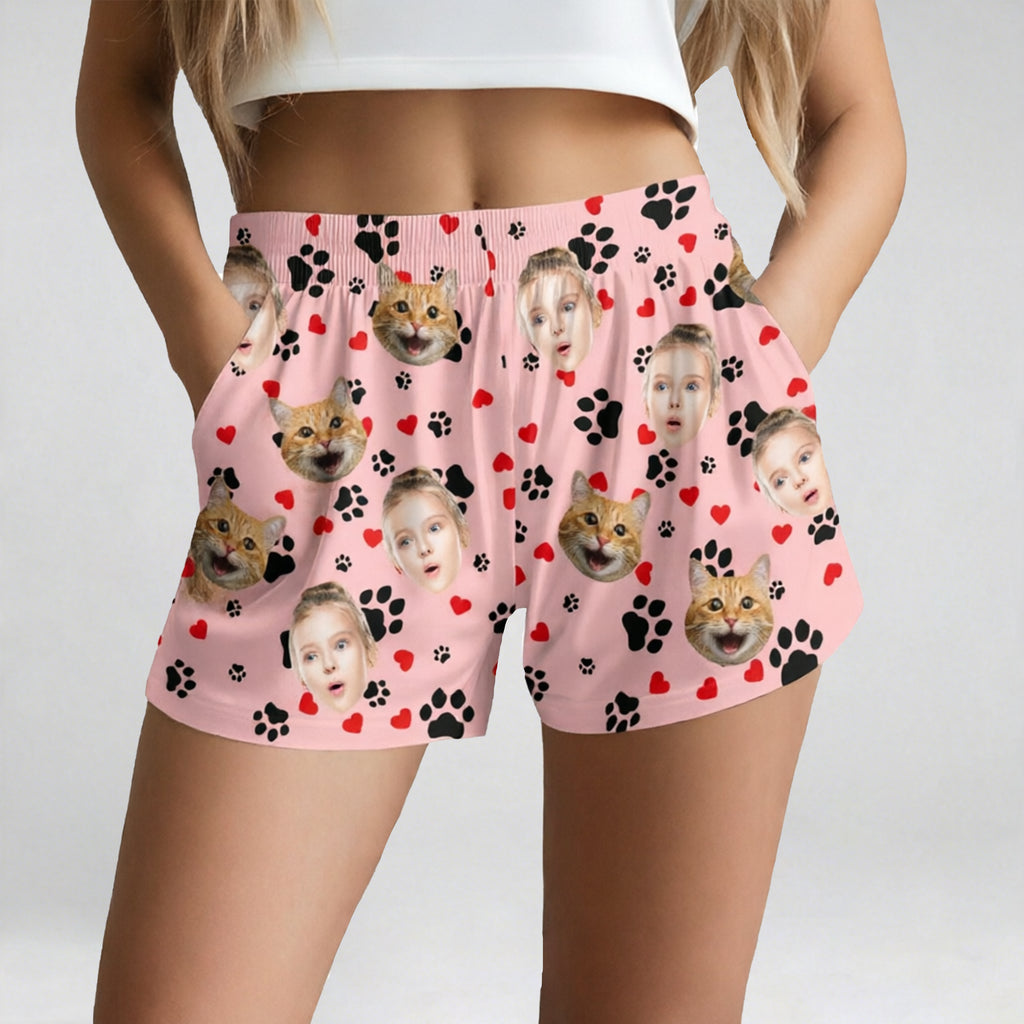 Custom Pet Face Pajama Shorts: Personalized Photo Boxer Shorts,Christmas Gift