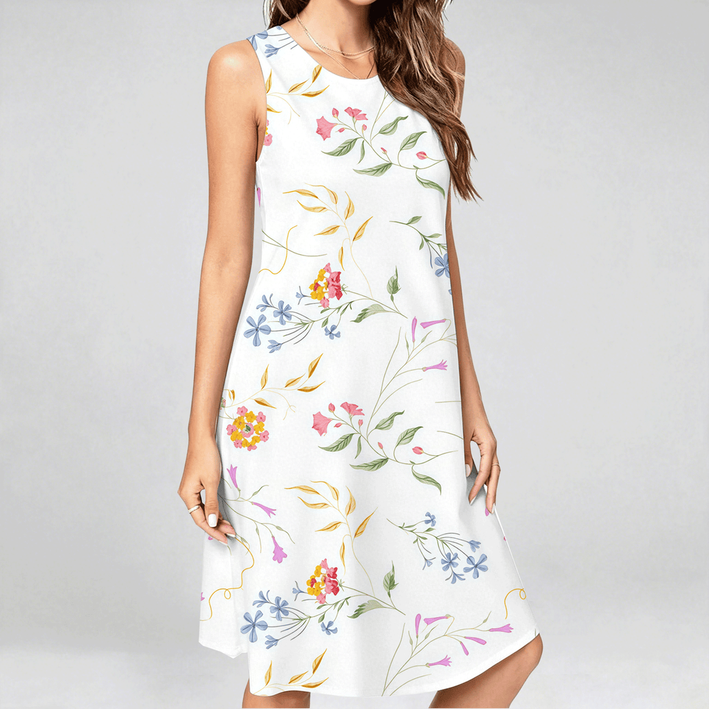 Women's Knee Length Dress Casual Dress A Line Dress Floral Dress Summer Dress Stylish Casual Date Regular Fit Floral Sleeveless V Neck Scoop Neck Light Yellow Yellow Pink Dark Green Summer Spring