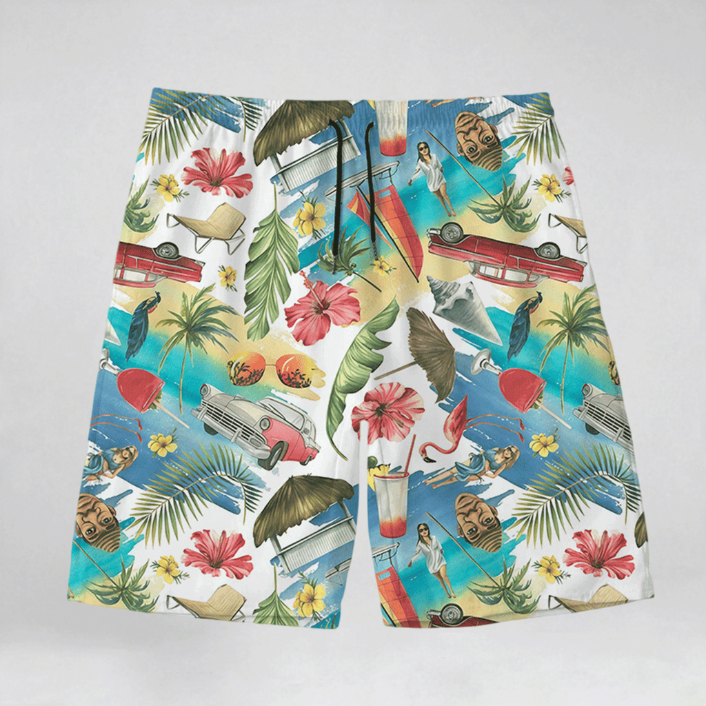 All-Over Print Men‘s Beach Shorts With Lining