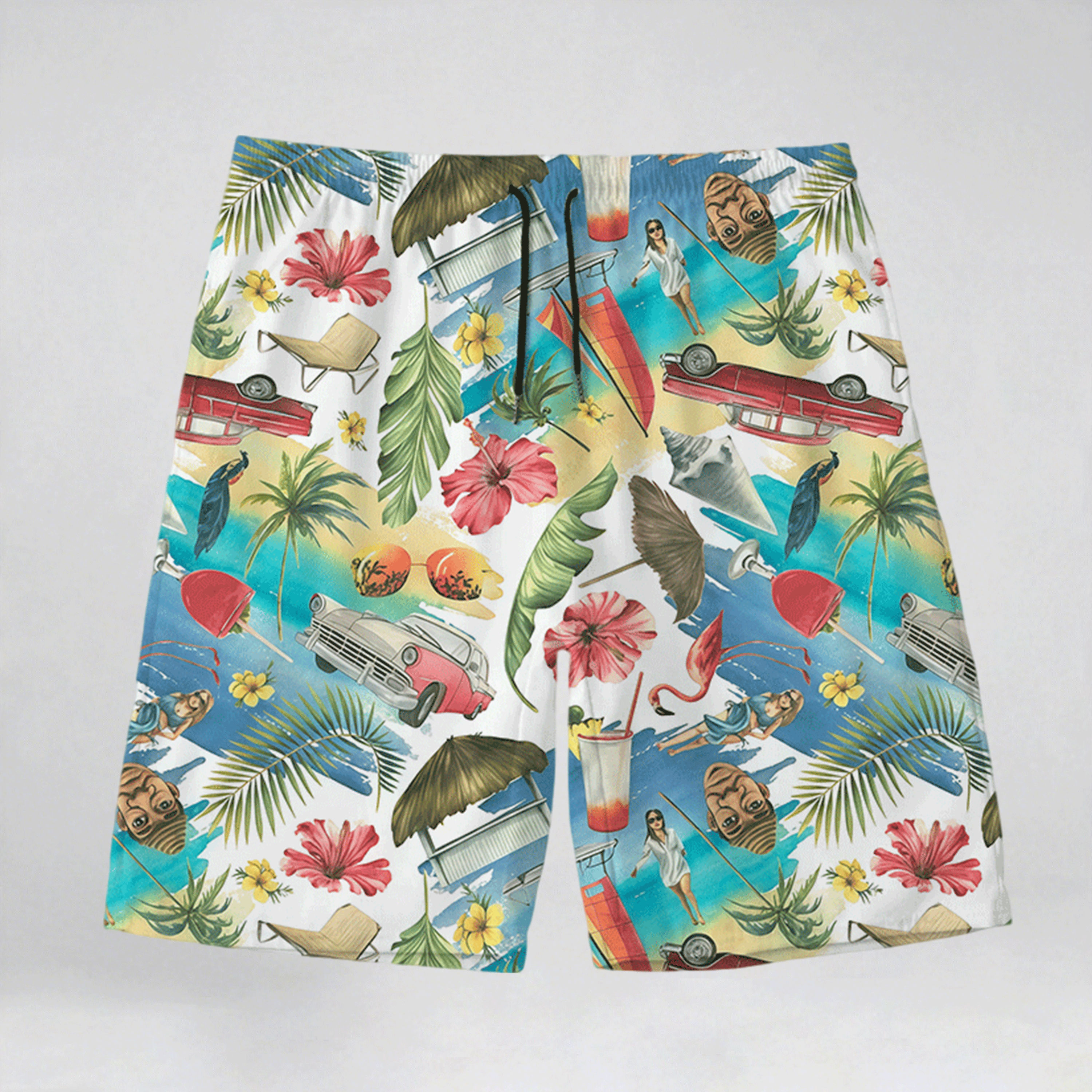 All-Over Print Men‘s Beach Shorts With Lining