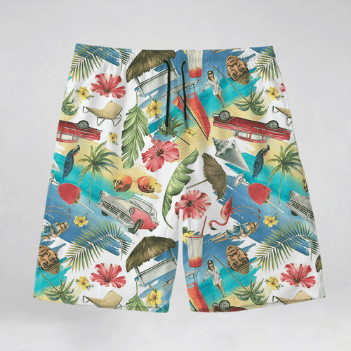 All-Over Print Men‘s Beach Shorts With Lining
