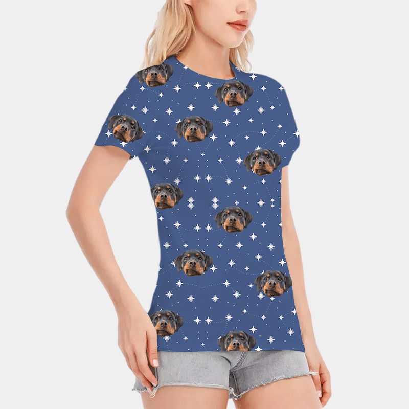 All-Over Print Women's Round Neck T-Shirt  190GSM Cotton