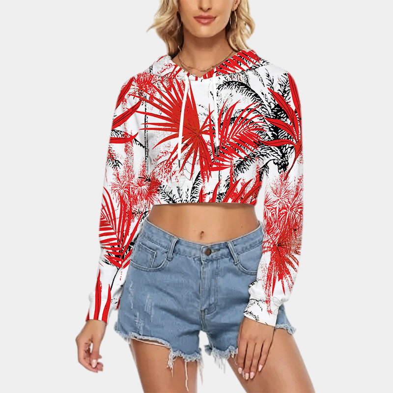 All-Over Print Women's Crop Top Hoodie