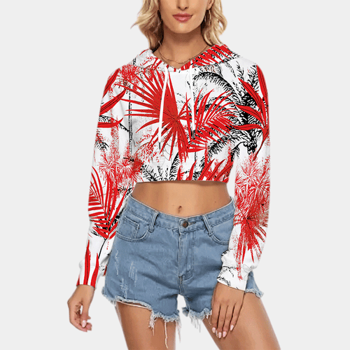 All-Over Print Women's Crop Top Hoodie