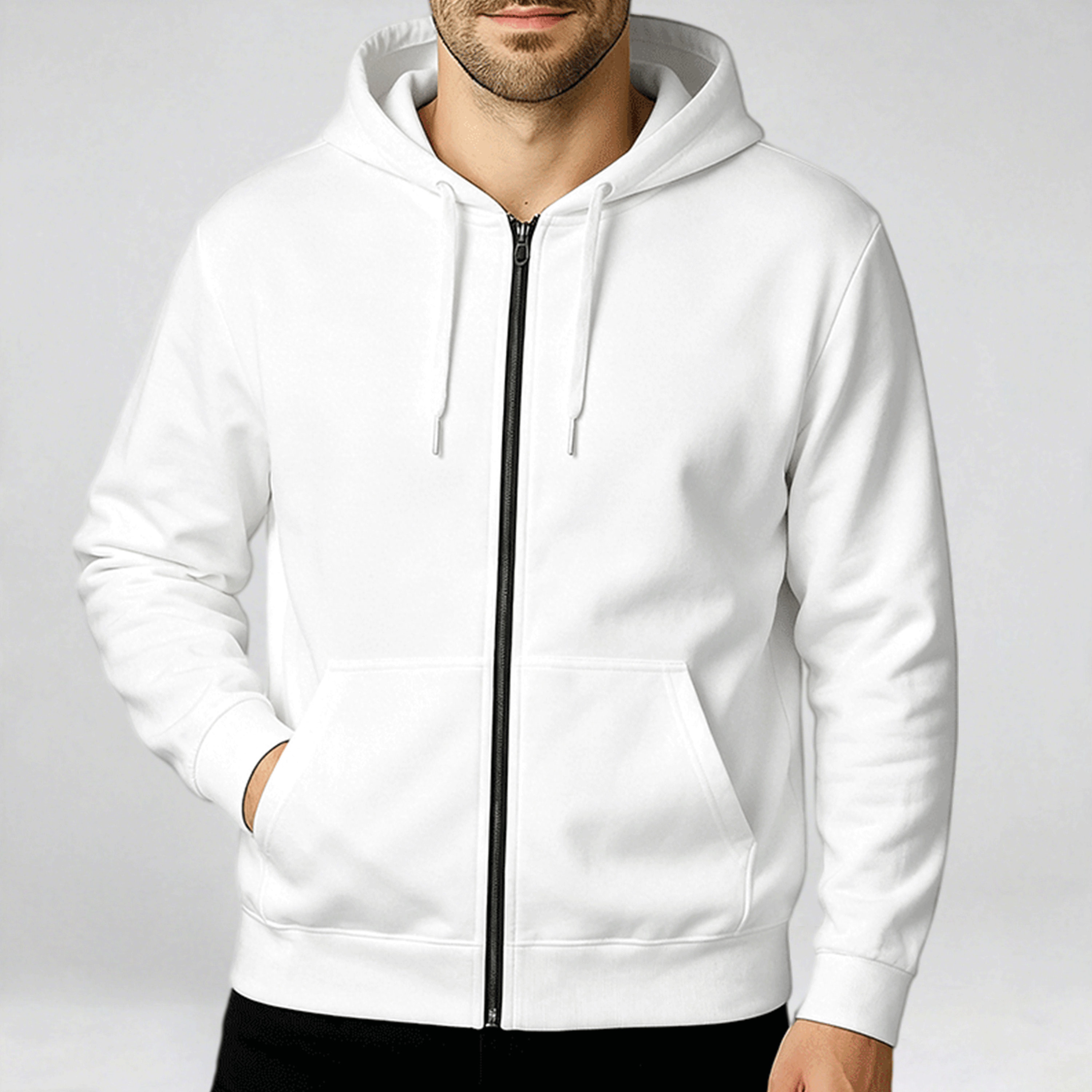 All-Over Print Zip Up Hoodie With Pocket