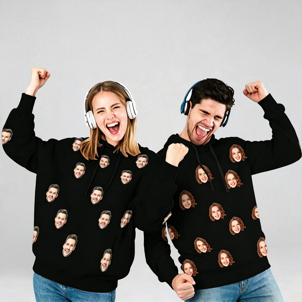 Custom Face Hoodie Funny Hoodies Personalized Photo Sweatshirt Design Sweatshirts Sport Valentines Christmas Gift for Girlfriend/Boyfriend
