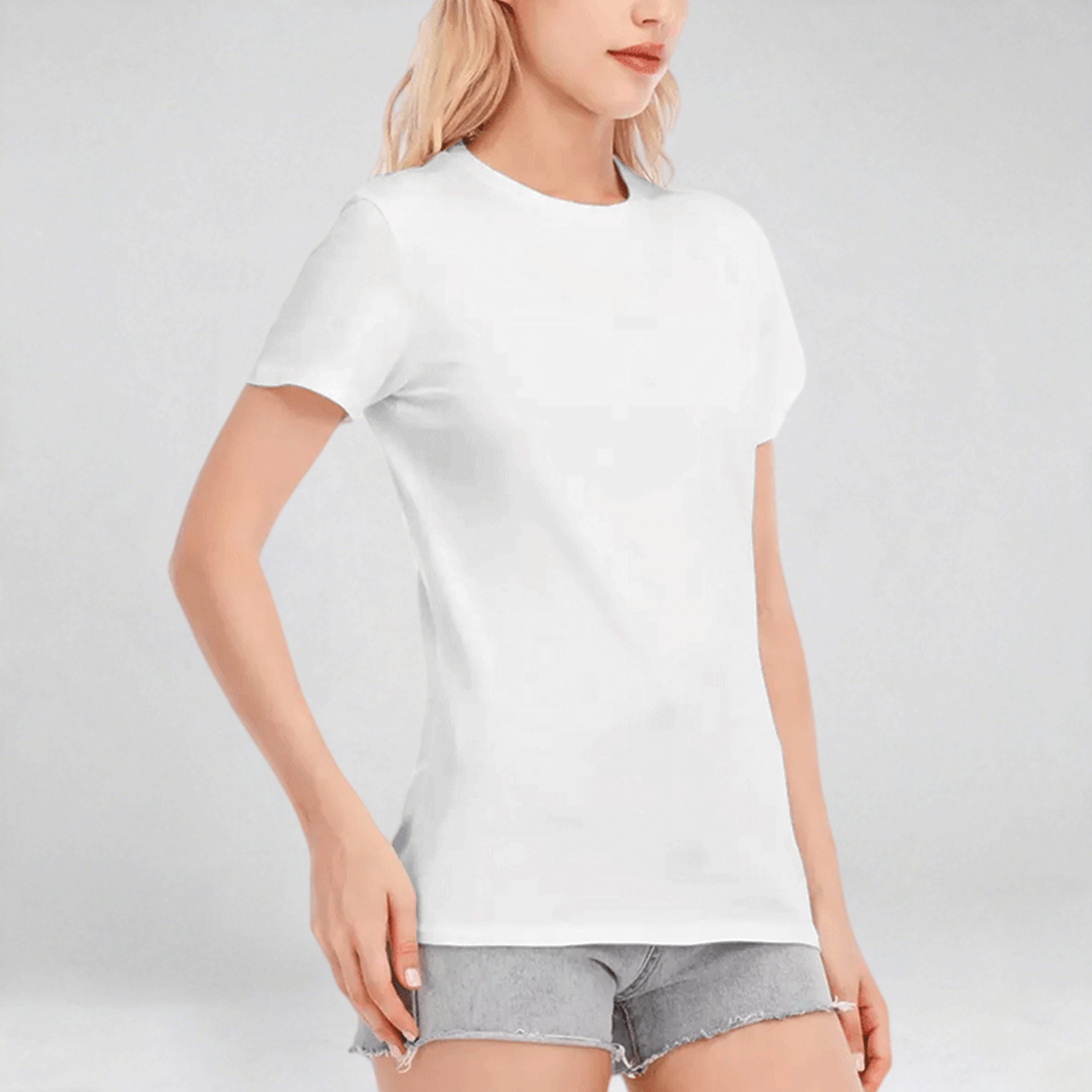 All-Over Print Women's Round Neck T-Shirt  190GSM Cotton