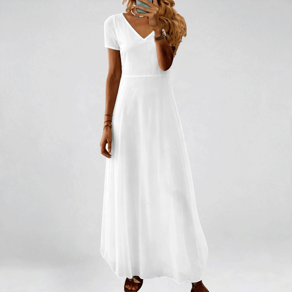 Plus Size, European and American New V-Neck Short-Sleeve Casual Printed Sexy Women's Dress