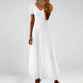 Plus Size, European and American New V-Neck Short-Sleeve Casual Printed Sexy Women's Dress