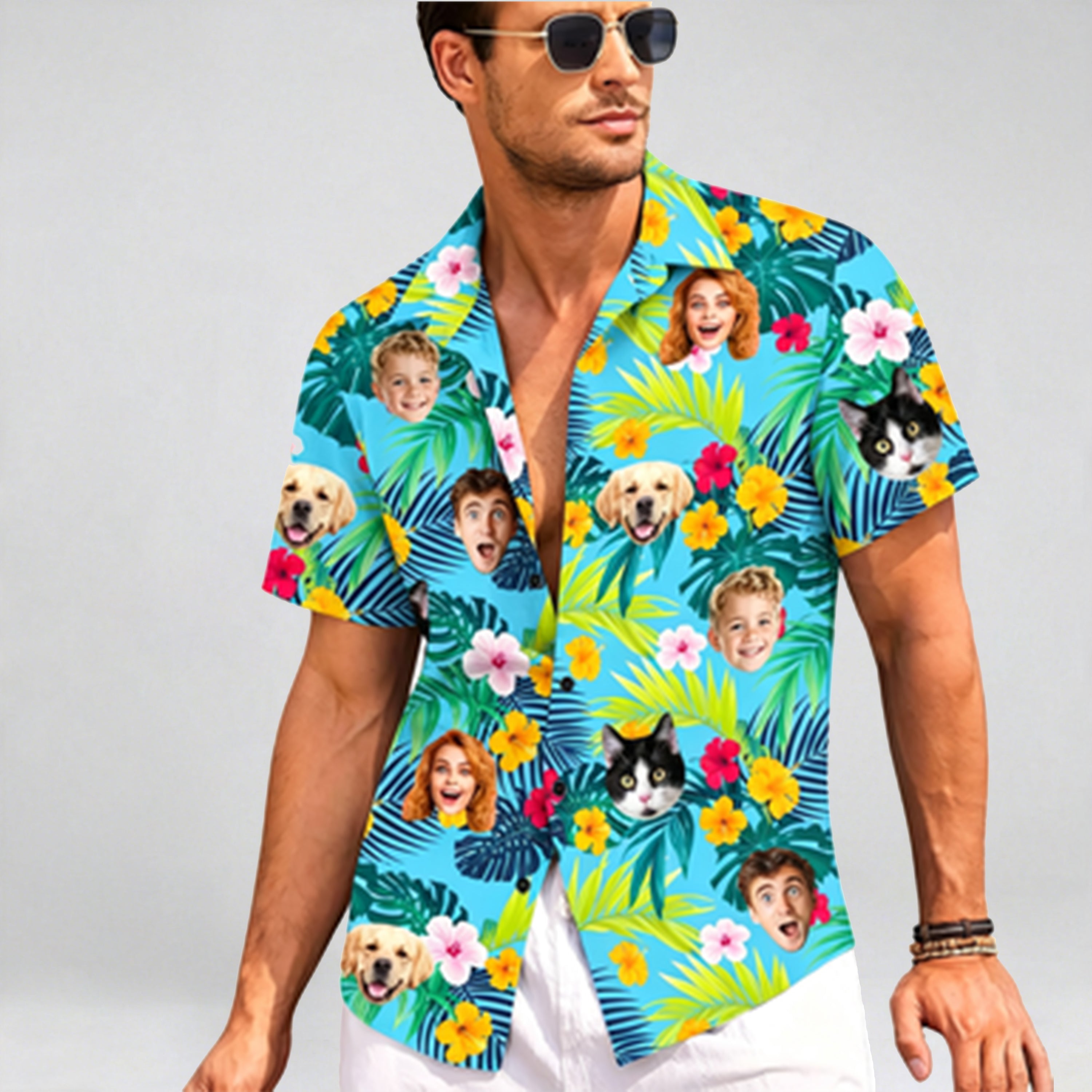 Custom Face Hawaiian Shirt, Personalized Photo Shirt, Christmas Gift