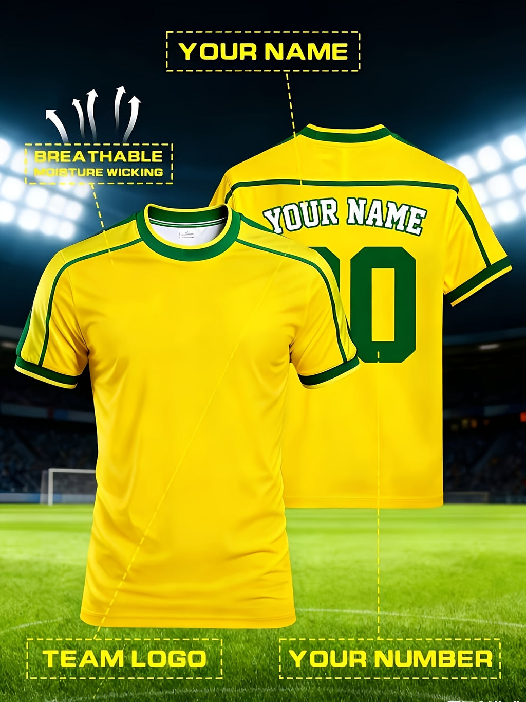 brazilian team style jersey customizable logo
