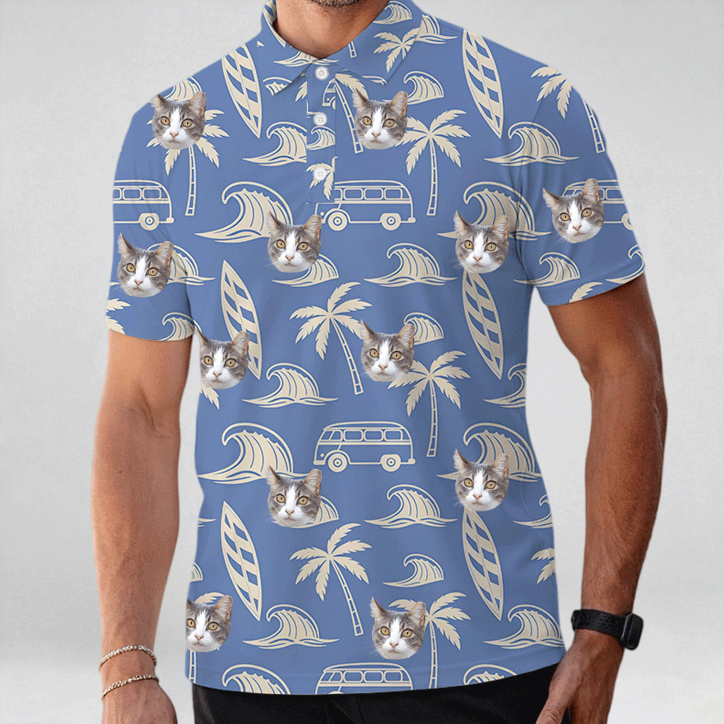 All-Over Print Men's Polo Collar Jersey