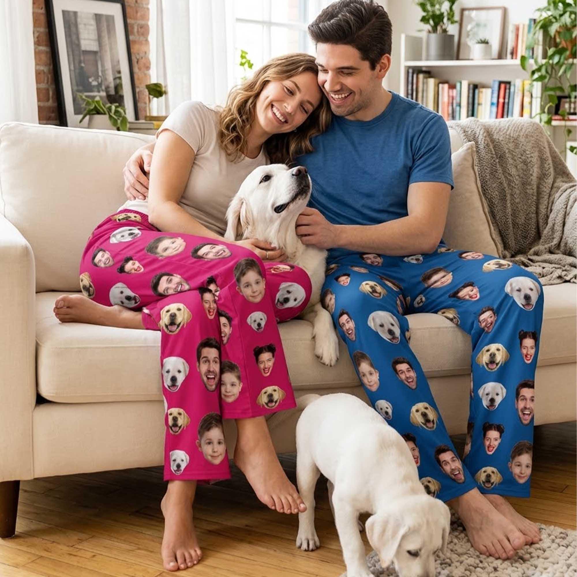 Custom Photo Pajama Pants, Personalized Family Sleepwear, Mother's Day Gift