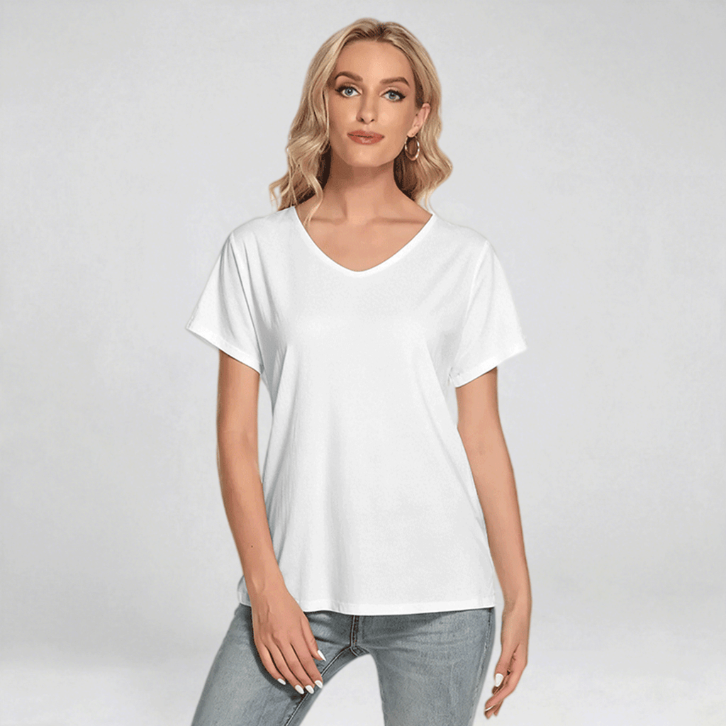 All-Over Print Women's Loose V-neck Short Sleeve T-shirt