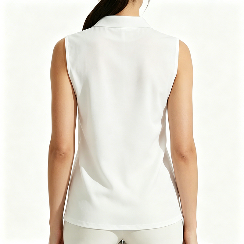 All-Over Print Women's High-Elastic Sleeveless Polo Shirt