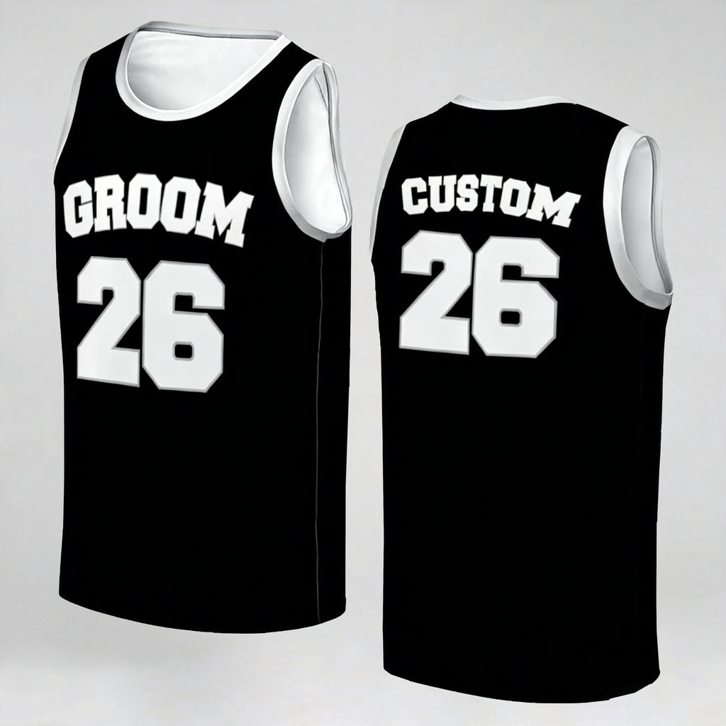 Personalized Bride & Groom Basketball Jersey: Matching Wedding Tank Tops