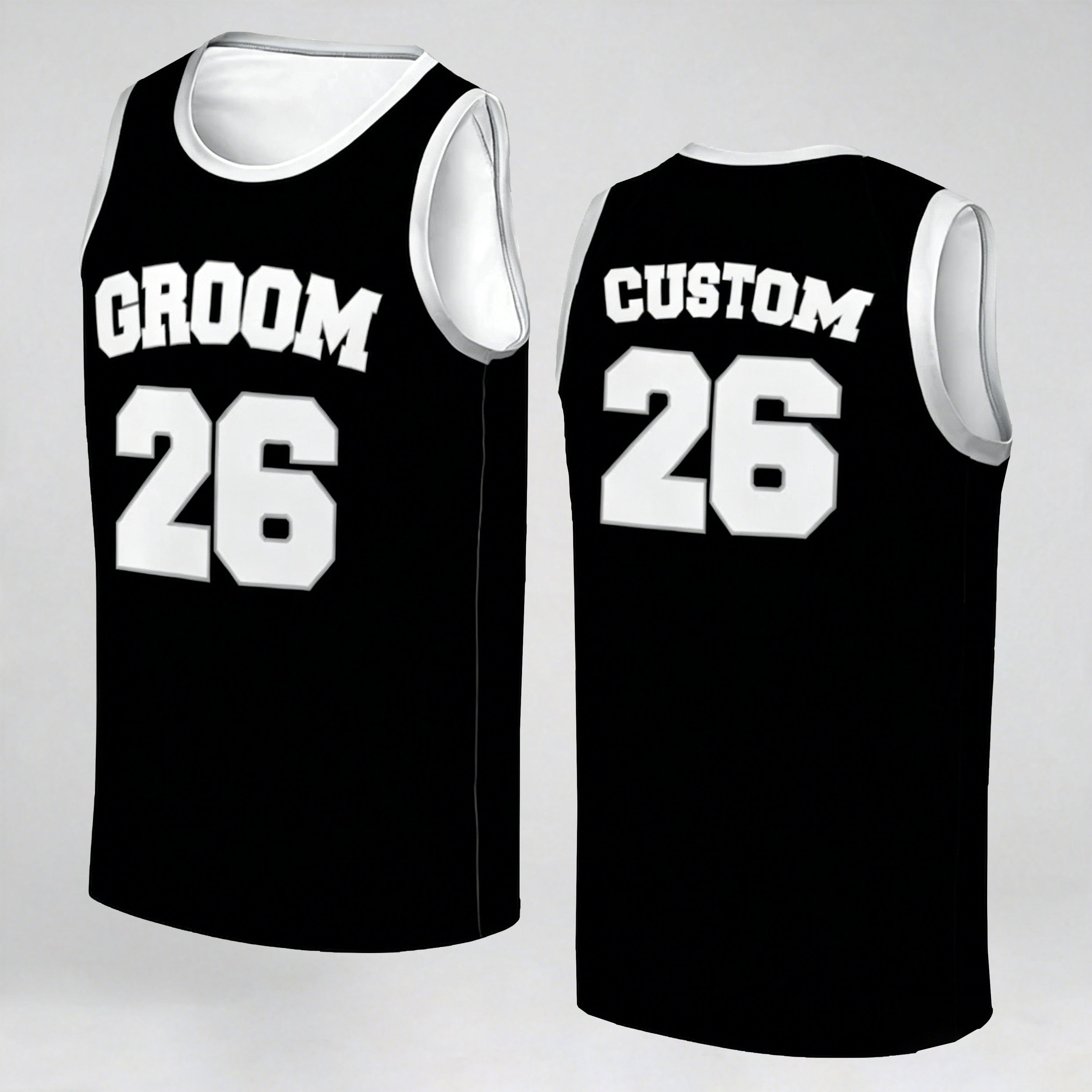 Personalized Bride & Groom Basketball Jersey: Matching Wedding Tank Tops