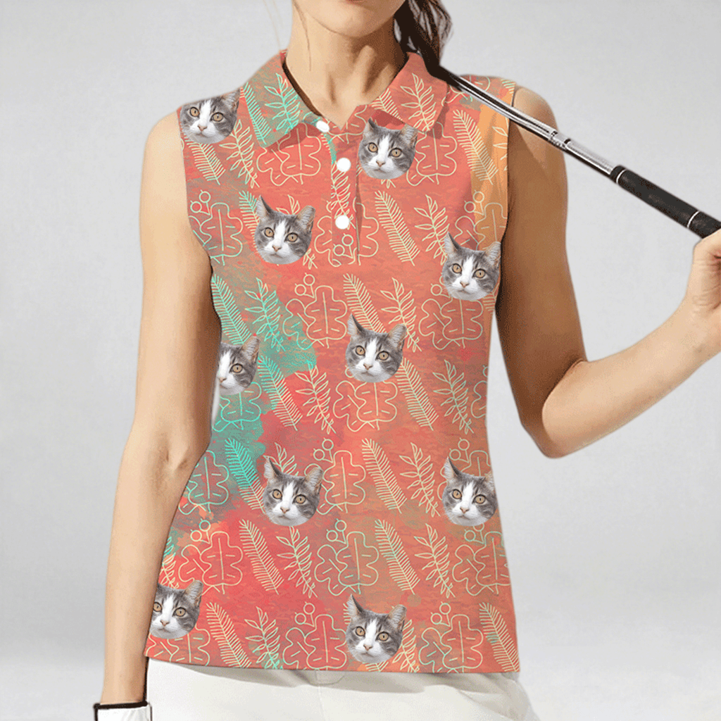 All-Over Print Women's High-Elastic Sleeveless Polo Shirt