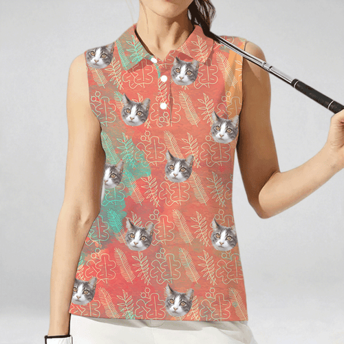 All-Over Print Women's High-Elastic Sleeveless Polo Shirt
