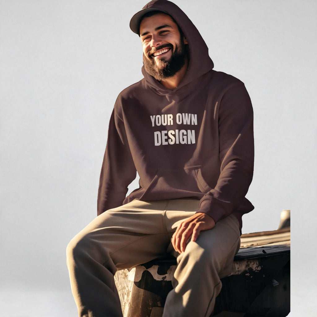 Male Maroon Hoodie Front and back Mockups | Maroon Gildan 18500 Mockups | G185 Maroon both side trendy mocks | man city street mock up