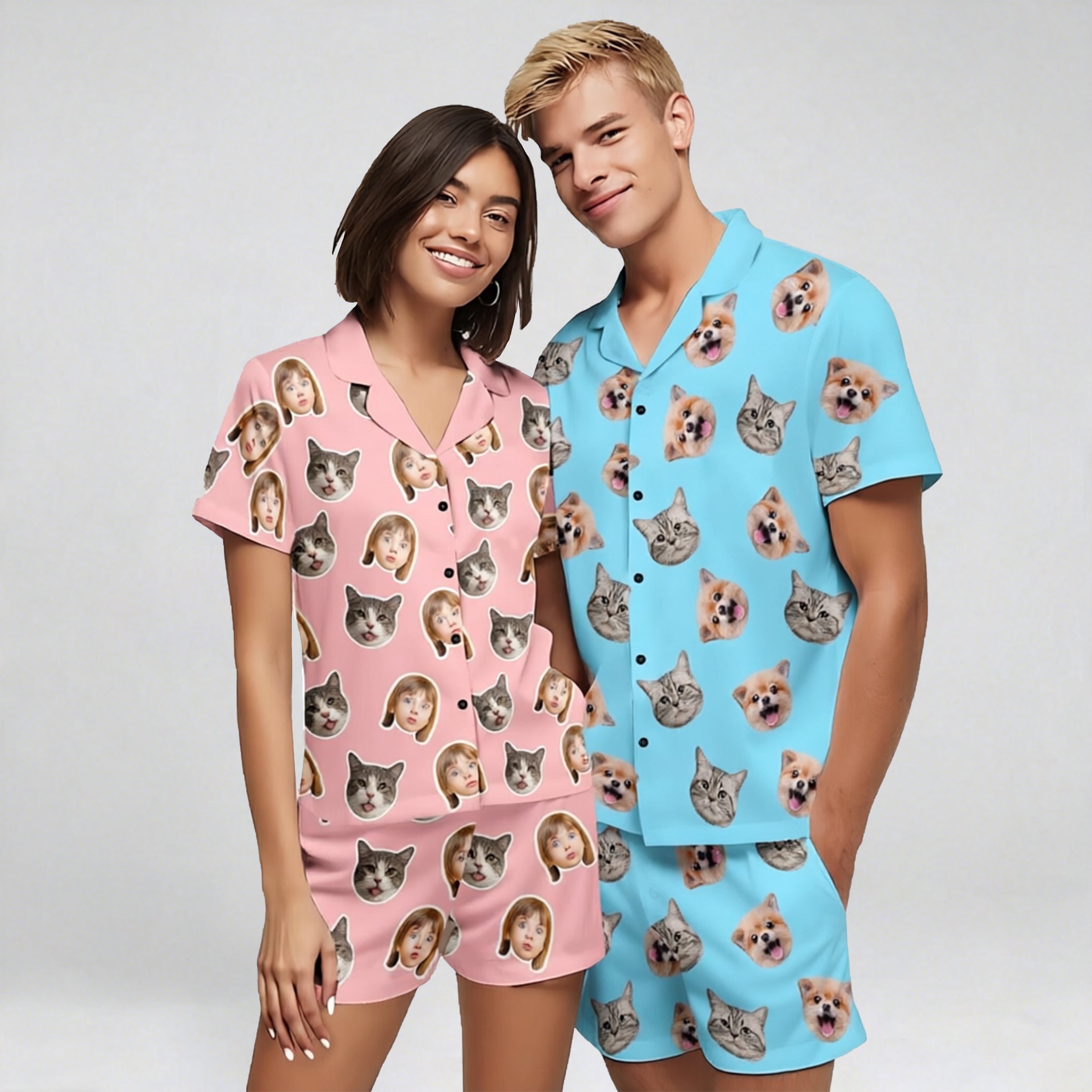 Custom Face Pajama Set,Christmas Pajamas,Personalized Photo Pajamas,Men Women Pajamas Bridal Party Birthday Anniversary Day Gifts,dog gifts