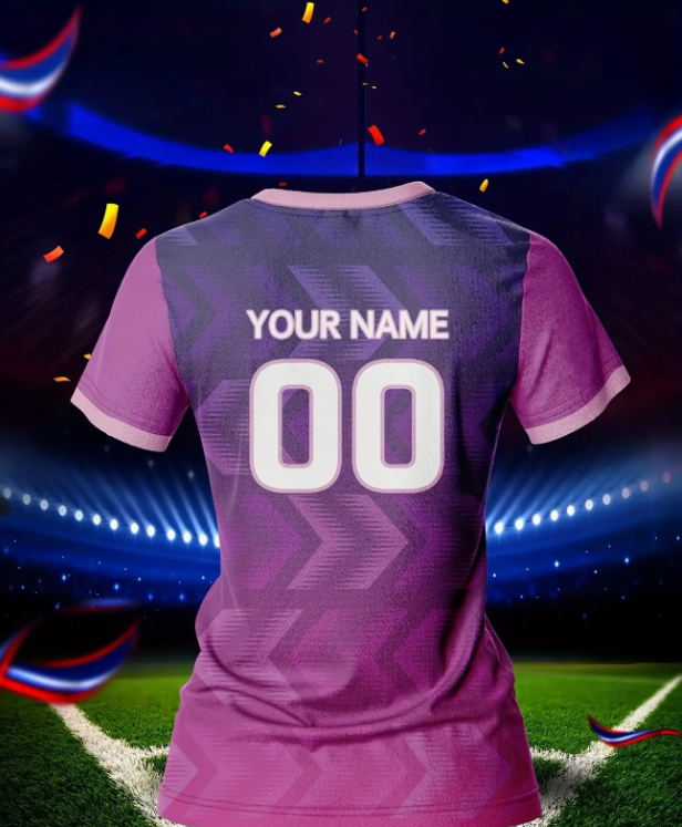 Custom Name And Number Women'S V-Neck Soccer Shirt, Suitable for Team Personal Training, Sports, Fitness, Comfortable, Breathable, Quick-Drying, And Casual Wear