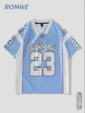 ROMWE MEN Prep World Cup Summer Casual Graphic Men'S Hockey Jersey Short Sleeve Sports Football Jersey Style T-Shirt, Summer