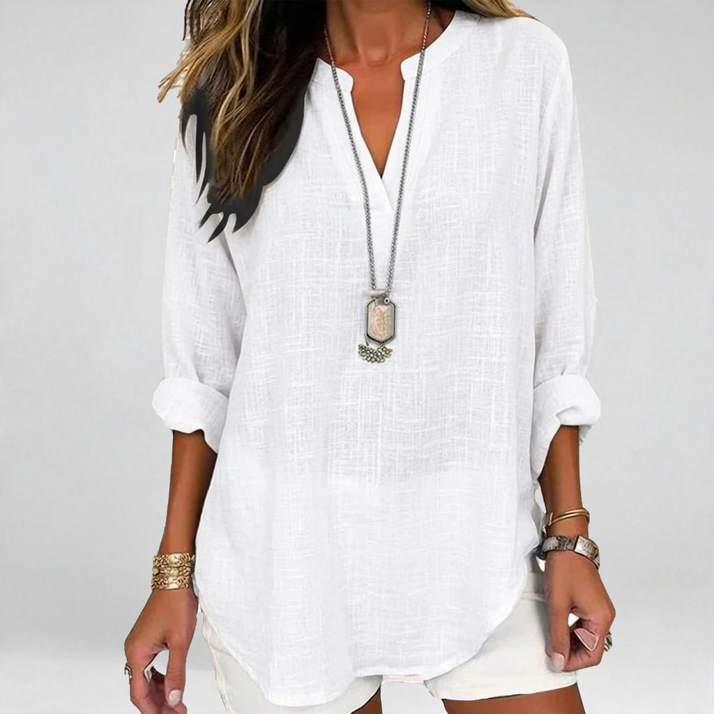 Women's Casual Forest Animal Plant Flower Cotton And Linen Shirt