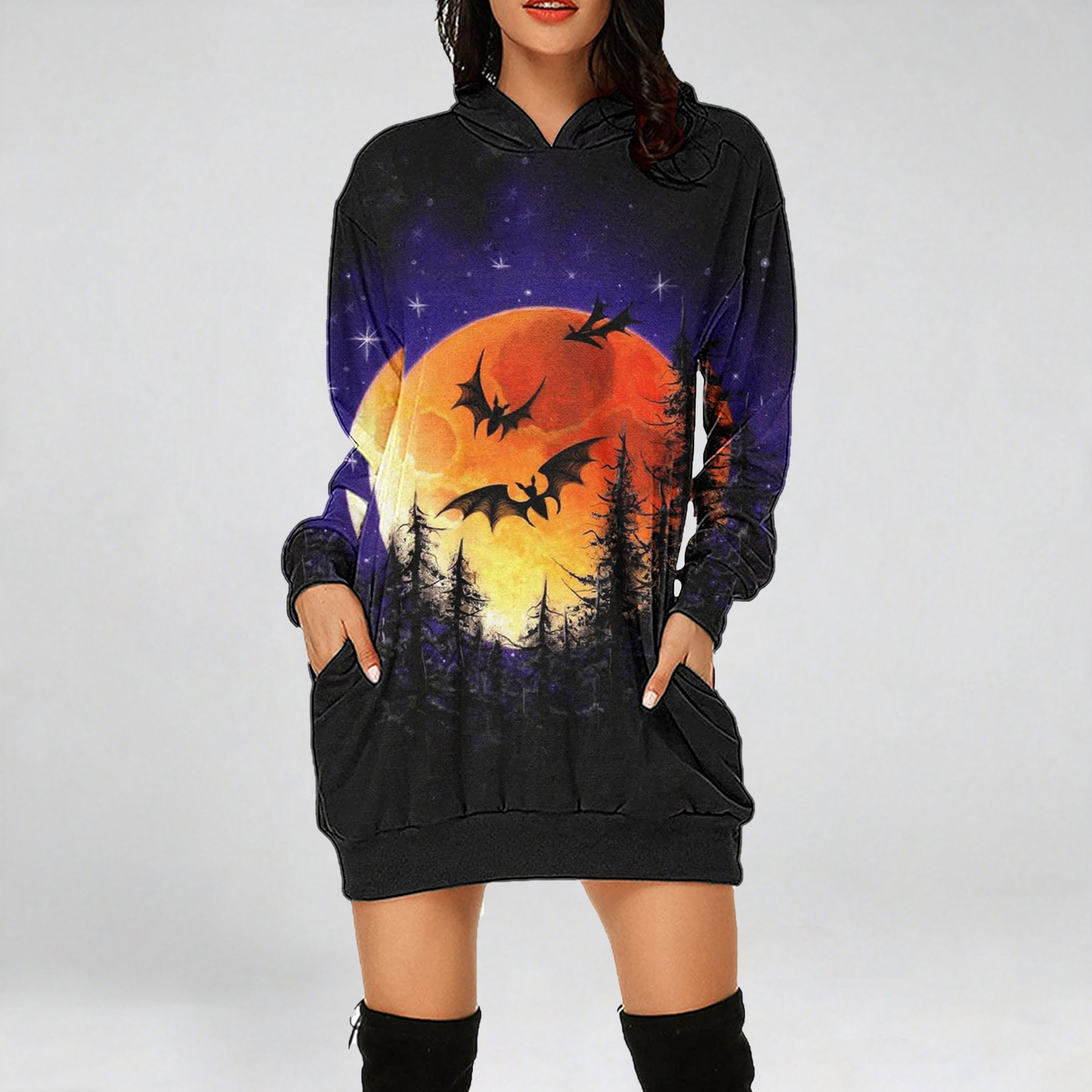 Hallowe55Costumes Women Women Halloween Printing Long Sleeve Hoodie S