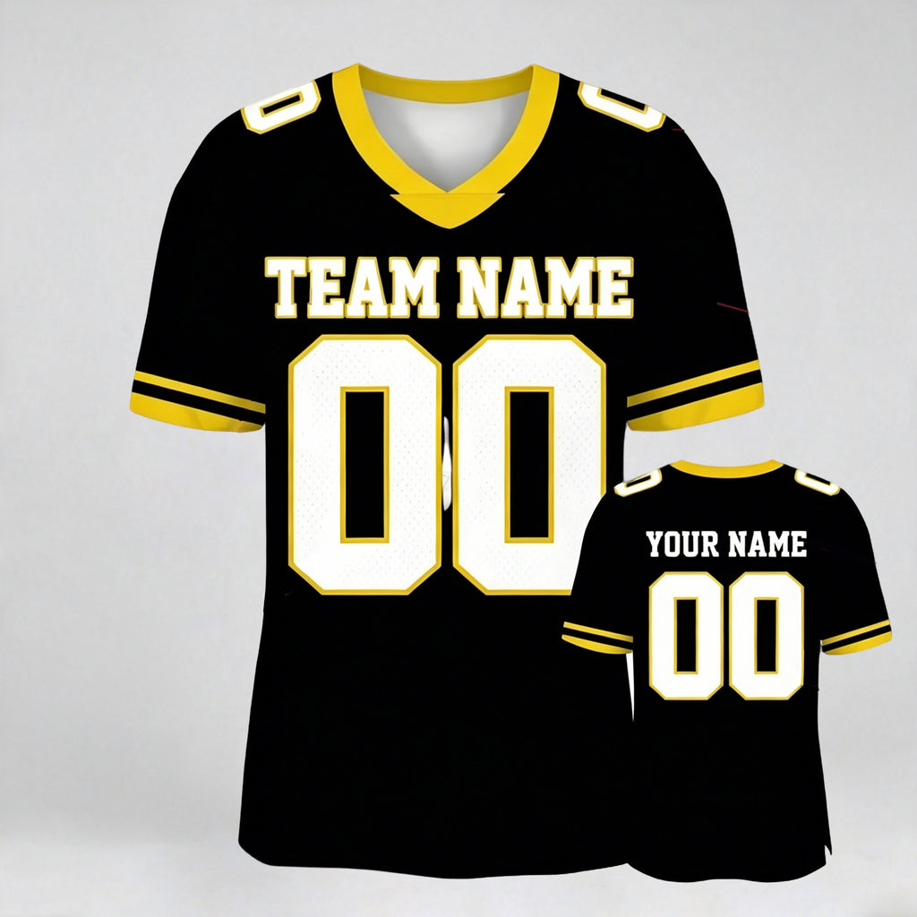 Personalized Football Jersey,Man Short Sleeves V-Neck Shirt,Custom Front Back Football Soccer V-neck Mesh Jersey For Men Polyester F17