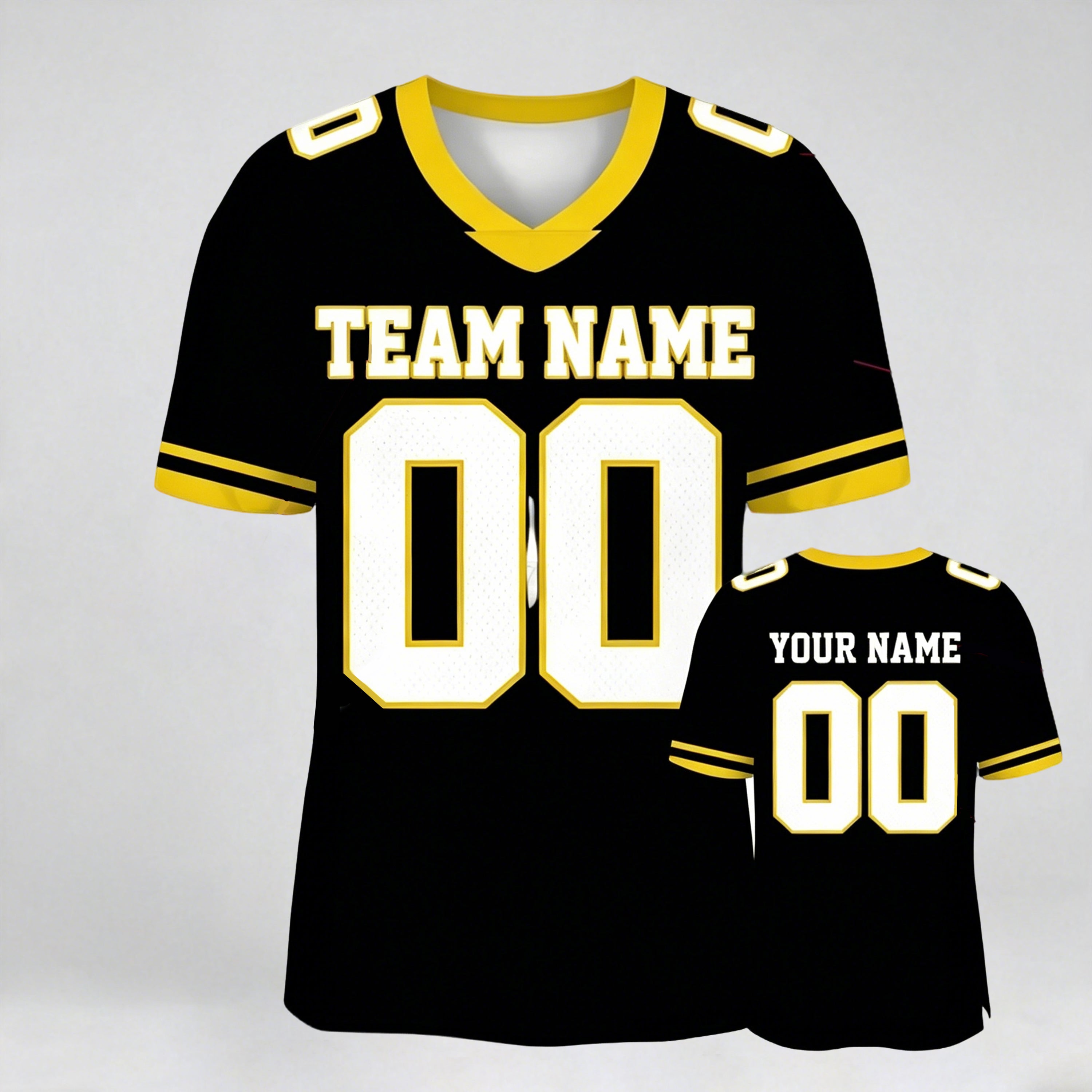 Personalized Football Jersey,Man Short Sleeves V-Neck Shirt,Custom Front Back Football Soccer V-neck Mesh Jersey For Men Polyester F17
