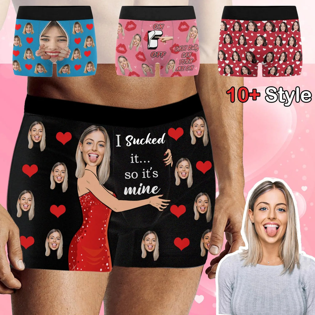 Custom Face Boxer Briefs: Personalized Men's Underwear, Valentine's Gift