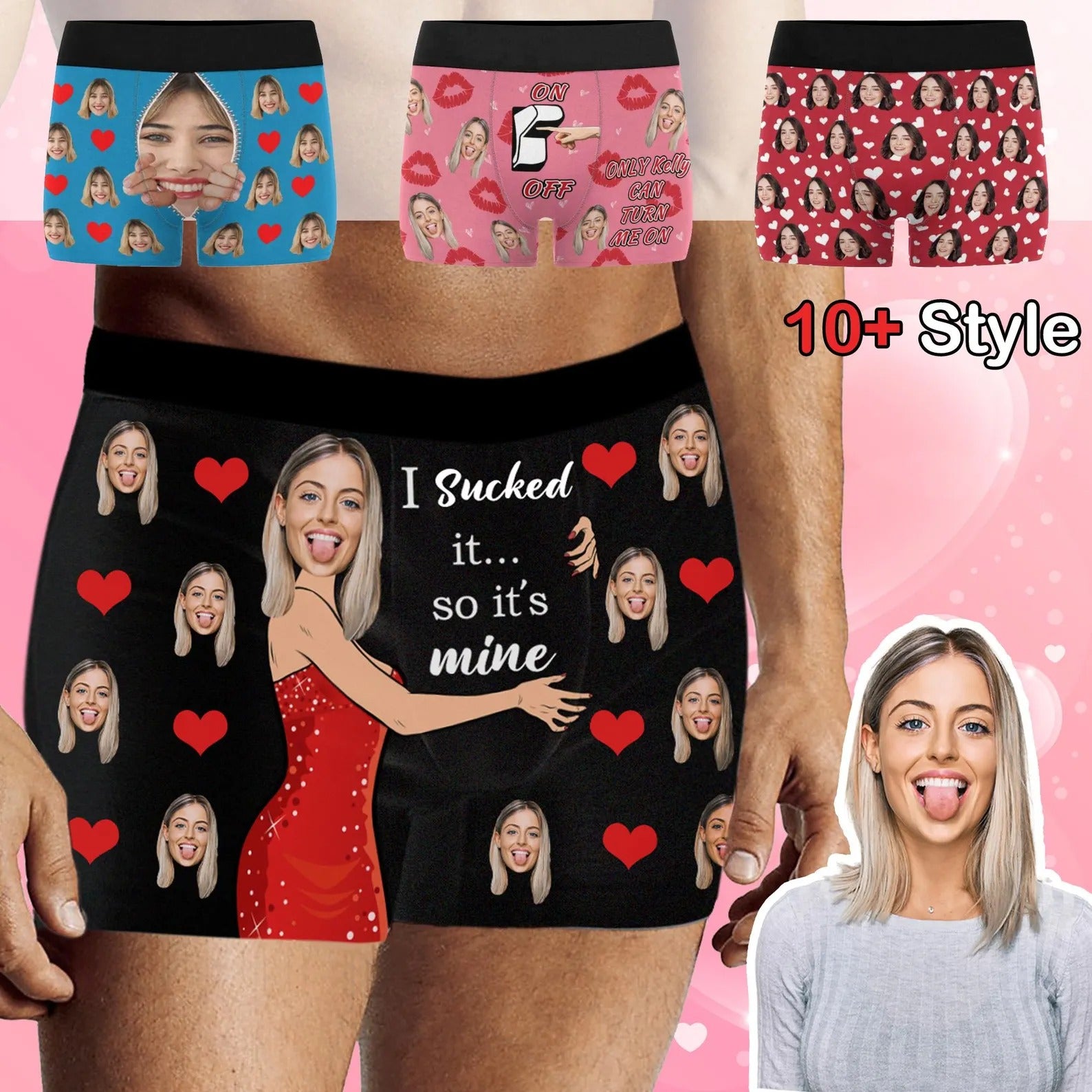 Custom Face Boxer Briefs: Personalized Men's Underwear, Valentine's Gift