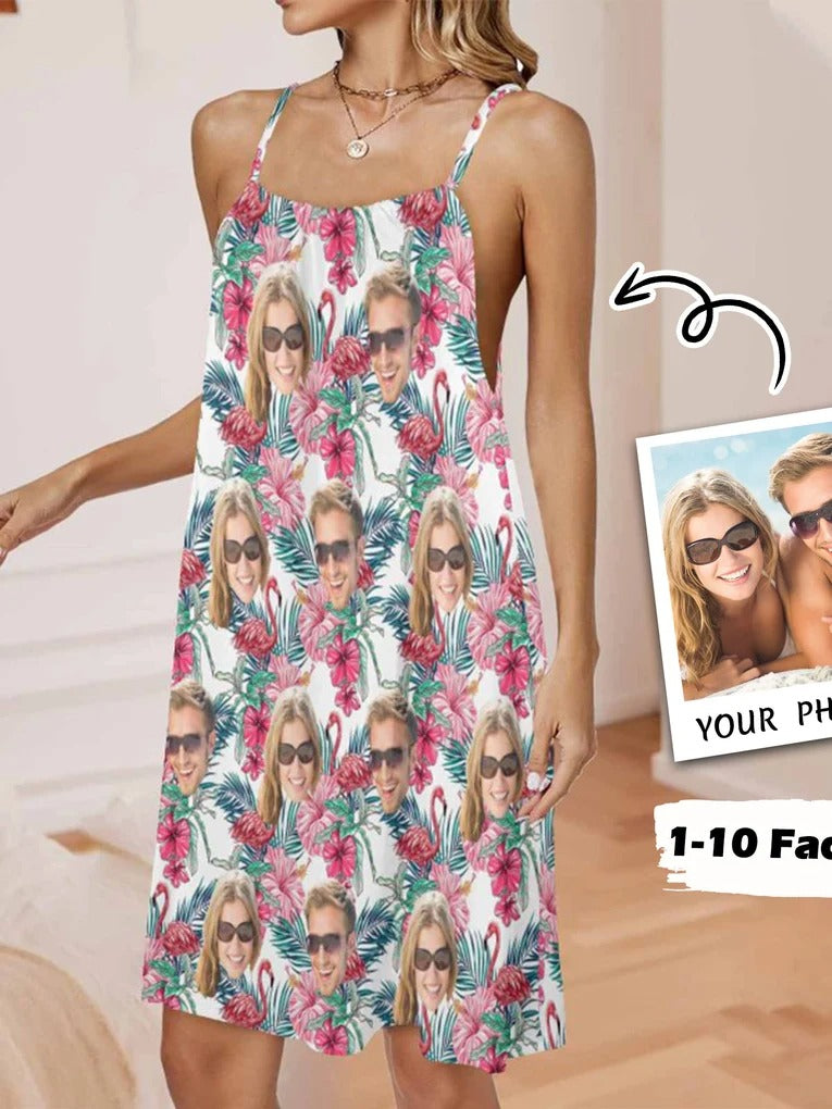 Custom Floral Hawaiian Dress: Personalized Photo Summer Dress