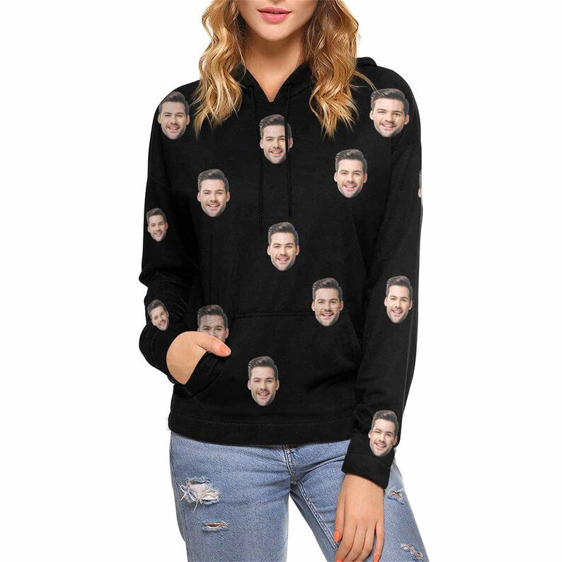 Custom Face Hoodie Funny Hoodies Personalized Photo Sweatshirt Design Sweatshirts Sport Valentines Christmas Gift for Girlfriend/Boyfriend