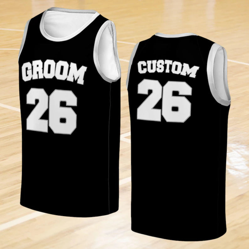 Personalized Bride & Groom Basketball Jersey: Matching Wedding Tank Tops