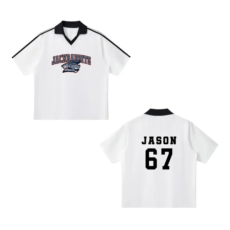 Custom V Neck Soccer Jersey with Collar, Personalized Name Number Shirt, Custom Team Jersey, Football Shirt, Sports Uniform
