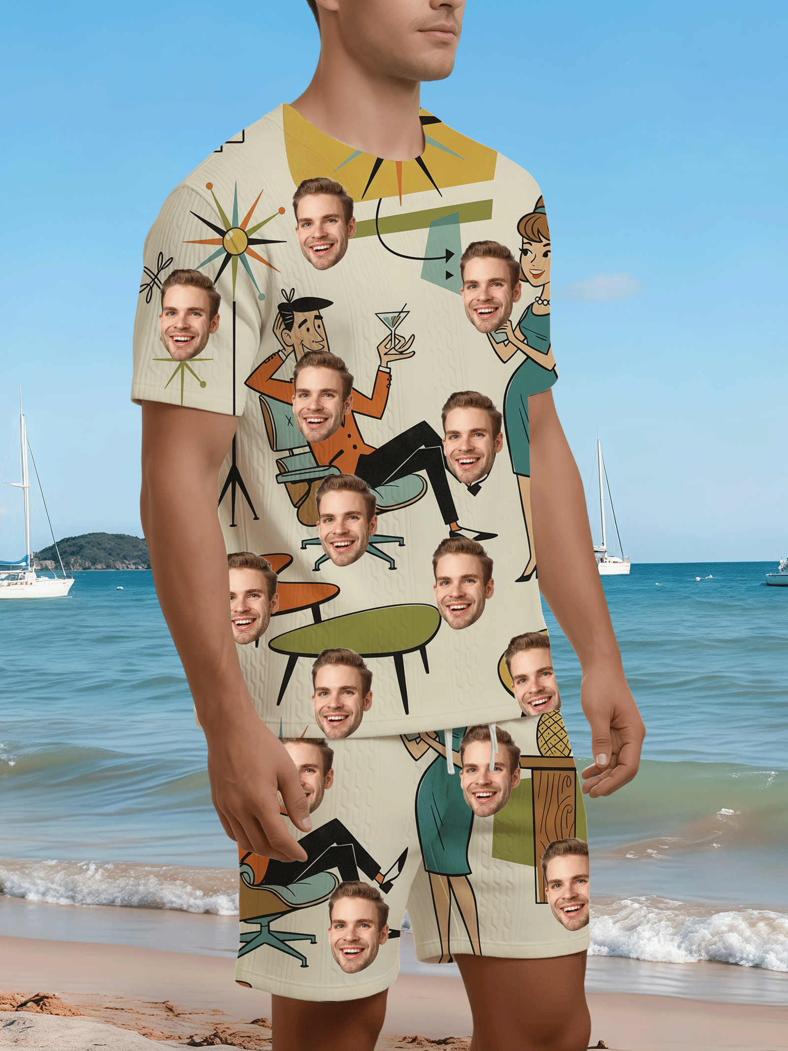T-Shirt And Beach Shorts Set