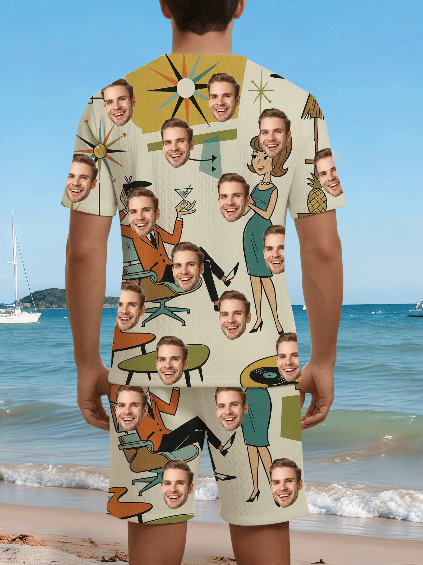T-Shirt And Beach Shorts Set