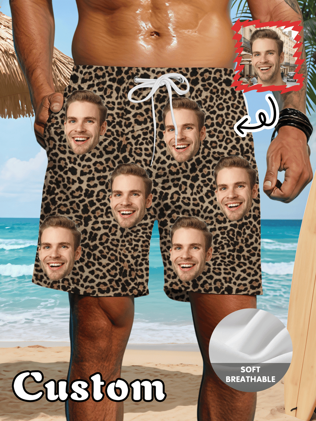 Men'S Summer Hawaiian Beach Shorts