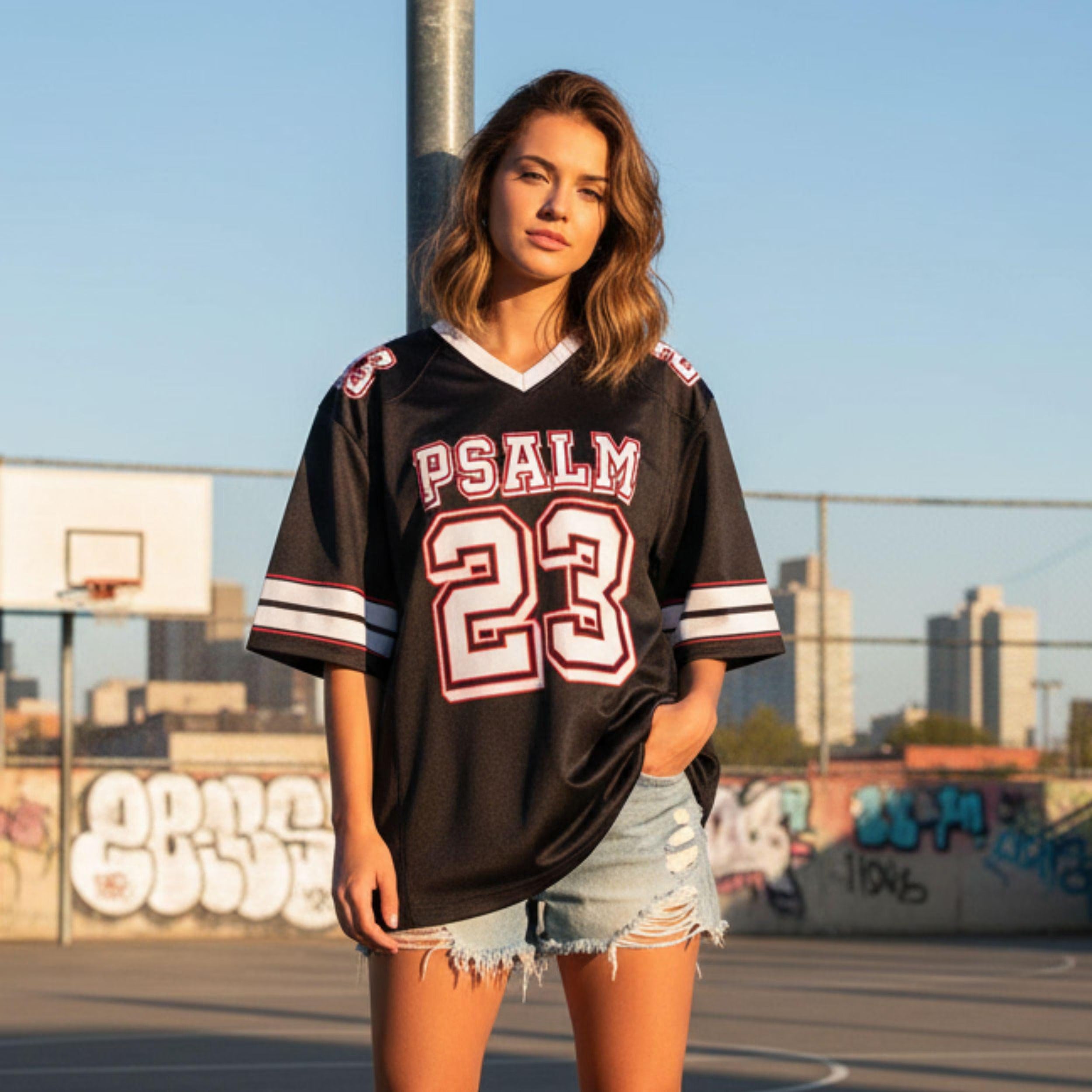 Psalm 23 Jersey Shirt, Jesus Christian Bible Verse Football Jersey