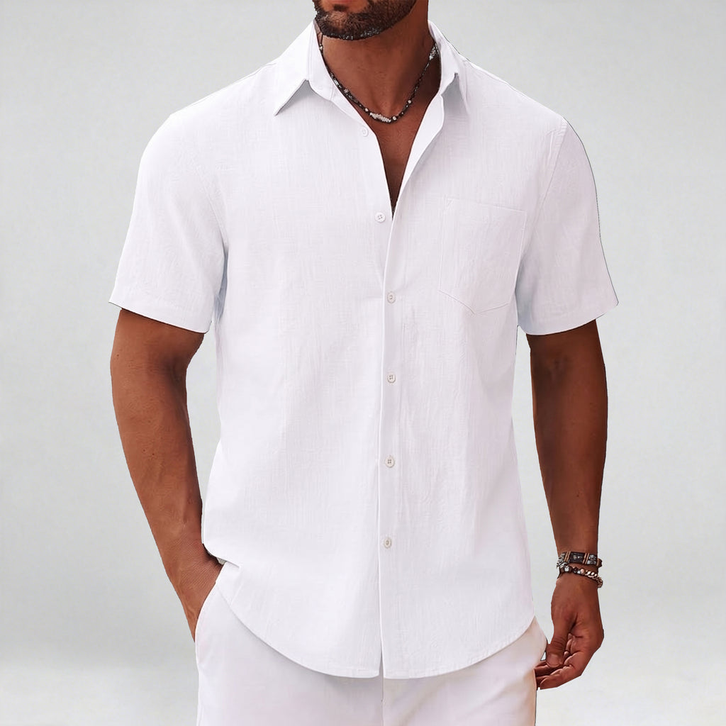 COOFANDY Men's Short Sleeve Shirt Lightweight Summer Shirt with Chest Pocket Casual Holiday S-4XL