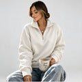 Quarter Zip Sweatshirt: Custom Text and Logo - Soft, Oversized Fit
